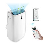 TANGZON 5-in-1 Portable Air Conditioner 12000BTU/14000BTU, WIFI Smart App Compatible, Cooler, Heater, Dehumidifier, 3 Speeds Fan with Sleep Mode, Remote Control, 24H Timer & Digital Display (12000BTU)