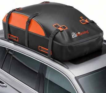 Car Rooftop Cargo Carrier Bag -2023 Upgraded 100% Waterproof Non-Rip 20 Cubic Feet Aerodynamic Car Roof Top Bag for All Vehicles with/Without Rack, Includes Non-Slip Mat, Luggage Lock, 4 Door Hooks