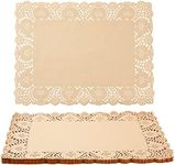 Juvale 100 Pack Disposable Placemats for Wedding Tables, Thanksgiving, Birthday, Anniversary, Easter, Dinner Party, Lace Paper Doilies for Food, Arts and Crafts (15.5 x 11.7 in)