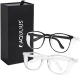 Aqulius 2 Pack Stylish Safety Glasses Goggles Anti Fog, Scratch Resistant, Safety Glasses for Women, Blue Light, Glasses for Nurses (Black_Clear)