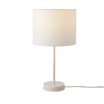 Globe Electric 67531 Lila 19" Table Lamp, Blush Pink, Matte White Accents, White Linen Shade, On Off Switch on Socket