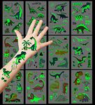 Deen Dinosaur Tattoos for Kids 12 Sheets,Luminous Dino Temporary Tattoos,Glow In The Dark Dinosaur Tattoo Stickers for Kids Party Bag Fillers,Gifts for Girls Boys Party Games Stuff Supplies