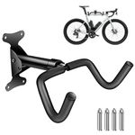 SuQurtom Bike Wall Mount Hanger Rack,Adjustable Bike Storage Rack,Wall Mounted Bike Hanger with Foam Padded Protective for Indoor or Garage Bike Storage and Space Saving