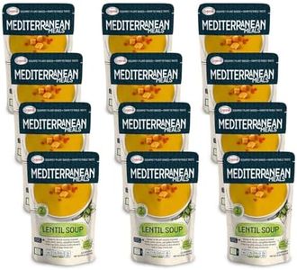Mediterranean, Ready to Serve Lentil Soup, Gluten Free, Plant Based, Vegan, No Preservatives, No Colorants, No Artificial Flavors, 8.5 Fl Oz (Pack of 12)