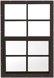 Shed Window 18" W x 27" H, Flush Mount Brown for Sheds, Playhouses, and Chicken Coops 1 PK (W1827BR-BX1)