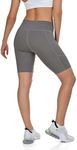 TCA Women's High Waisted Yoga Shorts – Tummy Control Buttery Soft Biker Shorts with 2 Open Side Pockets for Running, Gym, and Workout - Charcoal, XS