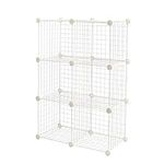 Amazon Basics 6-Cube Wire Grid Stackable Storage Shelves, 12 x 12-Inches, White