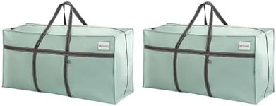 VENO 2 Pack Extra Large Moving Bags, Heavy Duty Storage, Moving Boxes, Large Storage Bins with Lids Alternative for College, Christmas Tree, Packing Supplies Essentials (Light Green Matte, 2 Pack)