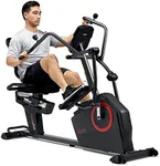 Sunny Health & Fitness Electromagnetic Recumbent Cross Trainer Exercise Elliptical Bike w/ Arm Exercisers, Easy Access Seat & Exclusive SunnyFit® App Enhanced Bluetooth Connectivity - SF-RBE4886SMART