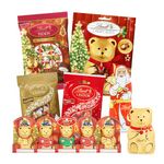 Christmas Chocolate Stocking Fillers Bundle - Selection of 7 Ultimate Irresistibly Smooth Milk Chocolate Golden Teddy, Santa, Truffles Chocolate Bulk 555g with Gift Card for Kids Christmas Gifts
