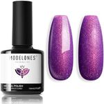 modelones Gel Nail Polish, 15 ML Chameleon Purple Gel Polish Pink Holographic Nail Polish Hot Pink Shimmer Glitter Gel Polish Soak Off LED Winter Nail Art Gel DIY Salon Gift for Women