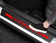 Car Door Sill Protector, for Onix Car Door Edge Guards, Car Door Sill Scuff Plate Cover, Car Door Edge Protector, 4Pcs Decorative Car Door Protector Sticker,Car Accessories (red)