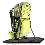 DROMADER Hiking Baby Carrier Backpack - Baby Backpack Carrier - Child Carrier Backpack System with Diaper Change Pad, Insulated Pocket, Rain Cover and Sun Shade - Green