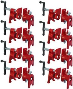 ATPEAM Wood Gluing Pipe Clamp Set | 8 Pack 3/4’’ Heavy Duty Cast Iron Quick Release Pipe Clamps for Woodworking with Unique Foot Design (8, 3/4'')
