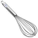 Heart Home Multiuses Stainless Steel Kitchen Utensil Balloon Shape Wire Whisk, Egg Beater, Kitchen Tool, 25cm (Silver)