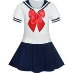 Sunny Fashion Girls Dress Sailor School Uniform Navy Suit Age 14 Years