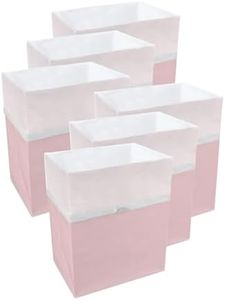 Clean Cubes 13 Gallon Disposable Trash Cans (6-Pack) with Fitted Trash Bags - Reusable Garbage and Recycling Bins for Parties, Events, and More (Pink - 17" Height x 13.5" Width x 10" Depth)
