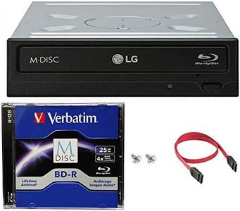 LG WH14NS40 16X Blu-ray BDXL DVD CD Internal Burner Drive Bundle with Free 25GB M-DISC BD + SATA Cable + Mounting Screws