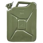 Fuel Mate 20 Liter Green Metal Jerry Can, 14 Inch x 6 Inch x 18 Inch for Generators, Jeeps and Other Vehicles