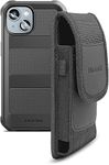 Encased Falcon Designed for iPhone 15 Belt Clip Holster Pouch and Protective Case (Compatible with MagSafe) Black