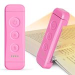 Glocusent USB Rechargeable Book Light for Reading in Bed, Portable Clip-on LED Reading Light, 3 Amber Colors & 5 Brightness Dimmable, Compact & Long Lasting, Perfect for Book Lovers, Kids