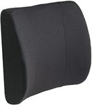 DMI Memory Foam Lumbar Pillow Back Support Cushion with Strap for Better Posture and Easing Back Pain, Black