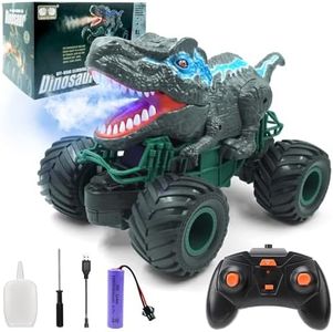 2.4GHz Remote Control Dinosaur Car Trucks Toys for Kids Boys, RC Dino Car Toys with Light, Sound & Spray, Indoor Outdoor All Terrain Electric RC Car Toys Gifts (Tyrannosaurus Rex(Spray Function))