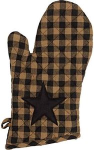 VHC Brands, Black Star, Cotton, 8x12.5, Oven Mitt, Black