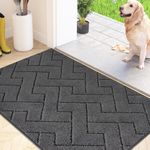 FCSDETAIL Dirt Trapper Indoor Door Mat 60 x 90 cm, Machine Washable Entrance Rug, Super Absorbent Dog Doormat, Non-slip Inside Floor Mat for Entryway, Muddy Shoes & Paws