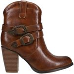 ROPER Womens Maybelle Round Toe Casual Boots Ankle Low Heel 1-2" - Brown, Brown, 7.5