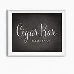 Andaz Press Wedding Party Signs, Vintage Chalkboard Print, 8.5x11-inch, Cigar Bar Please Enjoy Reception Dessert Table Sign, 1-Pack