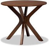 Baxton Studio Kenji Modern and Contemporary Walnut Brown Finished 35-Inch-Wide Round Wood Dining Table