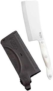 Cutco 1737 Cleaver with Leather Sheath - High Carbon Stainless Blade and Pearl White Handle