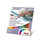 Pentel Arts Watercolour Pencil Set - Assorted, 24 Count (Pack of 1)