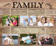 Family Rustic Distressed 18 x 21 Wood Plank Pallet Clothes Pin Picture Holder Wall Art Sign