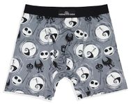 Disney Men's The Nightmare Before Christmas Jack Skellington Boxers Underwear Boxer Briefs, Grey, S