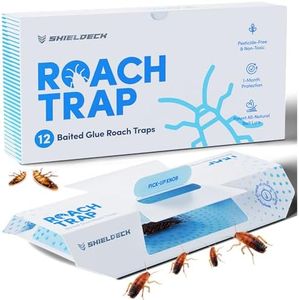 Shieldeck Roach Traps Indoor (12 Pack) - Roach Killer Indoor - Sticky Glue Cockroach Trap for Roaches, Spider, Cricket - Pet Safe Roach Bait for Cars, Inside House, Apartment, Motels, and Home