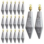 Proximitck Fishing Weight Triangular Lead Sinkers Bullet Lead 20pcs Sinker Weights Kit