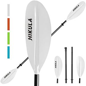 HIKULA Kayak Paddle 4 Pieces Aluminum Shaft and PP Blade Floating 86.6in/220cm, 90.5inch/230cm Lightweight Oars