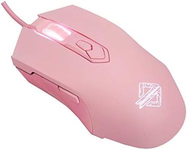 AJ52 Gaming Mouse Wired, 7 Programmable Buttons, Computer Mice with RGB LED Backlit, 200-4800 DPI Adjustable,for Windows/Mac OS/Linux (Pink)