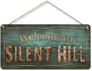 flinelife Welcome to Silent Hill Sign, 12 x 6, Horror Movie Sign, Wreath Sign for Indoor Outdoor Use