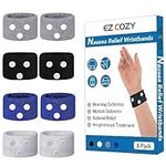 EZ COZY 8Pcs Motion Sickness Bands Upgraded, Anti Nausea Wristband for Adults and Kids, Sea Sickness Wristbands, Morning Sickness Relief, Acupressure Nausea Relief for Car Sea Travel Trip (4 Pairs)