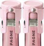 HYZ Champagne Stoppers - Stainless Steel Sparkling Wine Bottle Stopper with Pure Silicone Air Tight Seal - Professional Wine Saver for Champagne,Prosecco and Cava (2Pack Pink)