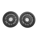FITTTECH Standard Olympic Weight Plates, with Handles & 51MM Diameter, Cast Iron Coated Professional Weight Plate Pair for Dumbbells & Exercise, Spare Gym Weight Plates for Strength Training, Dumbbell Plates.(2.5kg Set of 2)