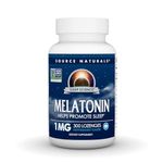 Source Naturals Melatonin, 1 mg, Sublingual Peppermint 300 Tabs