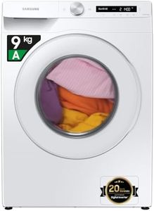 SAMSUNG WW90T534DTW/S3 Lavadora Estándar Serie 5, 9kg, A+++, Carga Frontal, Color Blanco, Tecnología EcoBubble, Motor Digital Inverter, Auto Dosificador, Inteligencia Artificial