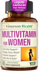 Multivitamin for Women - Daily Womens Multivitamin & Multimineral with Vitamin A, C, D, E, B12, Zinc, Iron. Vitamins for Women - Womens Vitamins for Energy, Focus and Womens Health. 60 Liquid Capsules