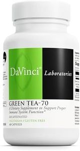 DaVinci Labs Green Tea-70 - Dietary Supplement to Support the Immune System, Cardiovascular Health and Cholesterol Health - With Green Tea Extract - Decaffeinated - Gluten-Free -60 Vegetarian Capsules