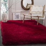 TAUHID Carpet Handwoven Super Soft Indoor Modern Shag Area Microfiber Silky Fluffy Smooth Rugs, 2x5 feet Runner Maroon