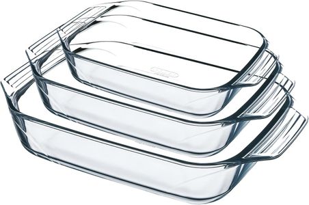 Pyrex 3-Piece Glass Oven Plate Set – Durable Bakeware